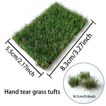 Load image into Gallery viewer, Miniature Static Grass Tufts 10mm, Hand-Tear Mat, Model Railroad Scenery, Diorama, Fairy Garden Supply
