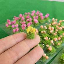 Load image into Gallery viewer, 20 pcs Miniature Yellow Flower Cluster Tufts Models DIY Train Railway Scenery Dollhouse Garden Landscape Terrarium Diorama Craft Supplies

