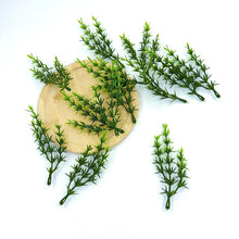 Load image into Gallery viewer, 20pcs Artificial Green Pine Sprigs 12cm for Wreath Making, Miniature Landscaping, and DIY Crafts
