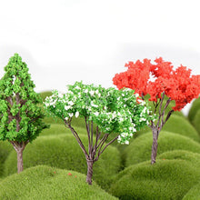 Load image into Gallery viewer, 4 pcs Multiple Style Miniature Tree Models Train Railway Accessories Forest Fairy Garden Landscape Terrarium Diorama Craft Supplies
