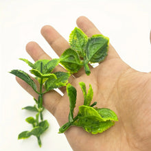 Load image into Gallery viewer, 12pcs Artificial Strawberry Leaf Picks, Mini Plastic Greenery for Fairy Garden, Floral Crafts &amp; Dollhouse
