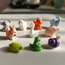 Load image into Gallery viewer, 10pcs Mixed Forest Farm Animal Miniature Figurines for Fairy Garden, Terrarium, Dollhouse, Bonsai, DIY Crafts &amp; Moss Decoration Supplies
