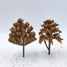 Load image into Gallery viewer, 50/100pcs Autumn Winter Miniature Model Trees N TT Scale for Diorama Scenery, Railway Layout, DIY Sand Tables, Landscape Craft Supplies
