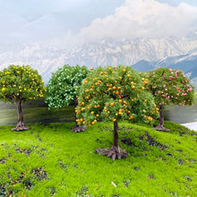 Load image into Gallery viewer, 10cm Miniature Fruit Tree Model – Red Apple, Lemon, Orange Trees for Dioramas, Model Train Layouts, Sand Tables, Dollhouse and Landscaping
