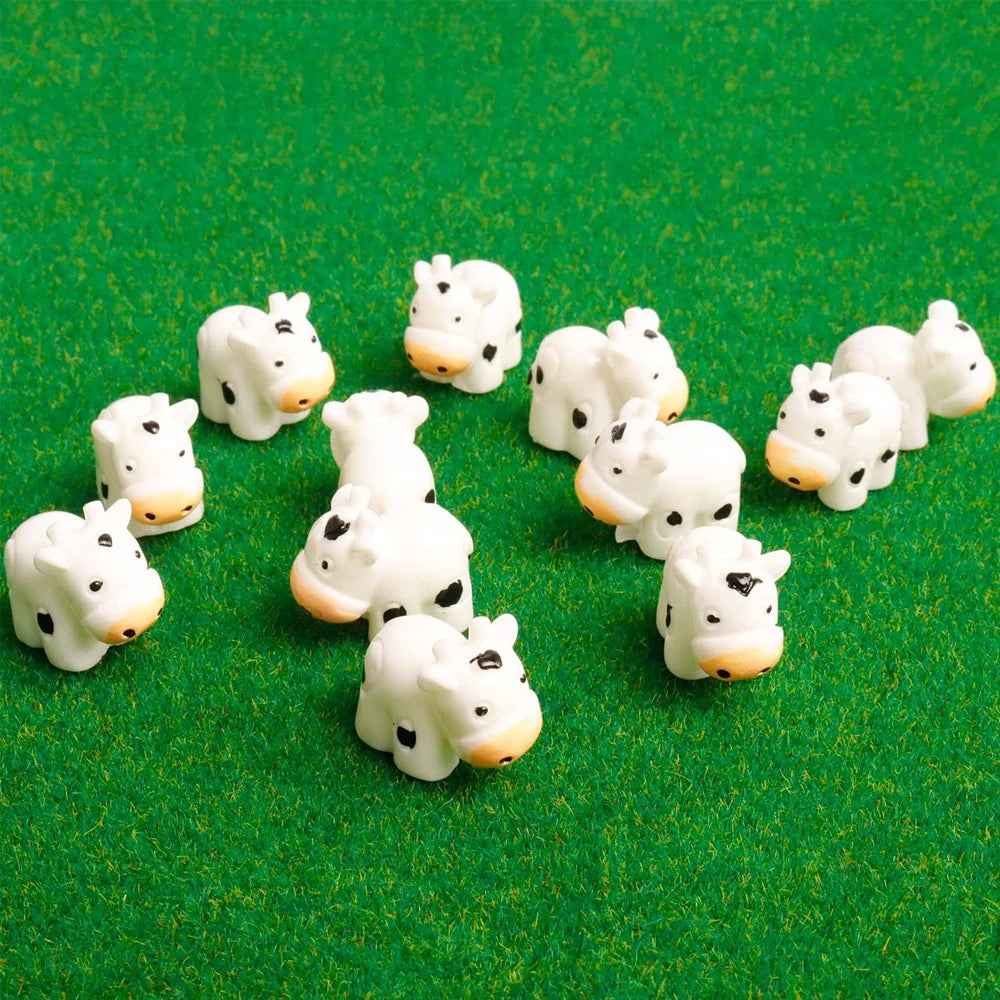 5/10 pcs Miniature Cute Dairy Cow Figure Model DIY Scenery Dollhouse Landscape Fairy Garden Accessories Terrarium Diorama Craft Supplies