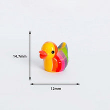 Load image into Gallery viewer, 100pcs Mini Rainbow Resin Ducks, Tiny Duck Miniatures, Fairy Garden Supplies, Dollhouse Accessories
