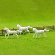 Load image into Gallery viewer, 100 pcs Miniature Horse Farm Animal Unpainted Figures 1:160 Models N Scale Garden Landscape Scenery Layout Accessories Diorama Supplies
