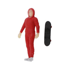 Load image into Gallery viewer, Miniature Skateboard Skateboarding Scene Skater Boy People Figure 1:64 Model S Scale Building Street Landscape Accessories Diorama Supplies
