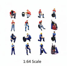 Load image into Gallery viewer, Miniature Resin Garage Worker Figures 1:64 Scale, Diorama Model People
