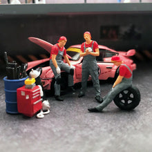 Load image into Gallery viewer, Miniature Car Repair Garage Scene People Figure 1:64 Model Sand Table Layout Building Street Landscape Accessories Diorama Supplies
