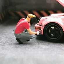 Load image into Gallery viewer, Miniature Car Repair Garage Scene People Figure 1:64 Model Sand Table Layout Building Street Landscape Accessories Diorama Supplies
