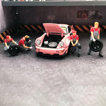 Load image into Gallery viewer, Miniature Car Repair Garage Scene People Figure 1:64 Model Sand Table Layout Building Street Landscape Accessories Diorama Supplies
