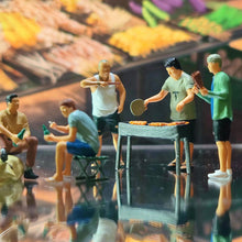 Load image into Gallery viewer, 5 pcs Miniature BBQ Barbecue Scene People Figure 1:64 Model S Scale Sand Table Layout Building Street Landscape Accessories Diorama Supplies
