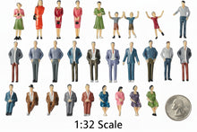 Load image into Gallery viewer, Miniature People Models 1:32 Scale, O Scale Figure Set, Model Railway Diorama Supplies (50pcs)
