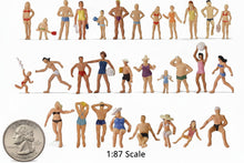 Load image into Gallery viewer, Miniature Swimming People Models 1:87 Scale, HO Scale Figure Set, Model Railway Diorama Supplies (40pcs)
