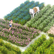 Load image into Gallery viewer, 4pcs Miniature Flower Grass Strips for Diorama, Model Railway Scenery, Landscape, Dollhouse Garden, Terrain
