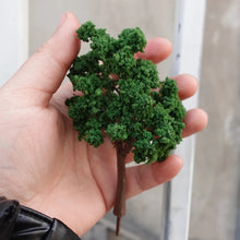Load image into Gallery viewer, 2pcs HO Scale 1:87 Green Trees 110mm Tall with Pins, Model Train Scenery Trees for Dioramas, Railway Layout, Landscaping &amp; Miniature Crafts

