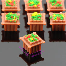 Load image into Gallery viewer, 12pcs Miniature Flowerbed Model Set N HO OO O Scale, Square Garden Border Parterre for Railway Layout Diorama Scene Craft Supplies
