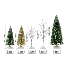 Load image into Gallery viewer, 12pcs Mixed Miniature Snow Tree Model Set 13-18cm Winter Landscape Diorama Display Frosted Pine Scenery Decoration Christmas Craft Supplies
