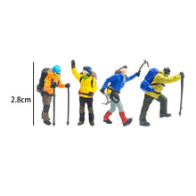 Load image into Gallery viewer, Miniature Mountain Ice Climbing Hiking People Unpainted Figure 1:64 Model Landscape Scenery Layout Accessories Diorama Supplies
