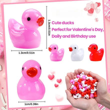 Load image into Gallery viewer, 50/100 pcs Miniature Resin Valentine&#39;s Day Little Duck Models DIY Scenery Dollhouse Landscape Fairy Garden Terrarium Diorama Craft Supplies
