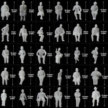 Load image into Gallery viewer, 100pcs HO Scale 1:87 Unpainted Seated Figures, White Miniature People for Model Train Layouts, Dioramas, Railway Scenes &amp; Building Projects
