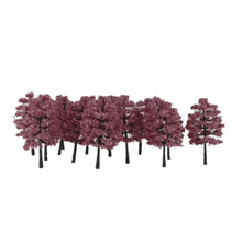 Load image into Gallery viewer, 20pcs Miniature Pink Fuchsia Trees 1:100 Model for Diorama Railroad Scenery Landscape Supplies
