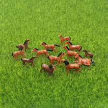 Load image into Gallery viewer, 10pcs Miniature Horses HO Scale 1:87 Farm Animals Diorama Supplies Model Train Layouts

