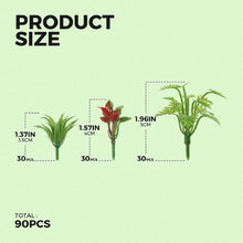 Load image into Gallery viewer, 90pcs Miniature Green Shrubs Bush Model Plants for Train Scenery, Railway, Diorama, Craft Landscape, HO Scale Architecture
