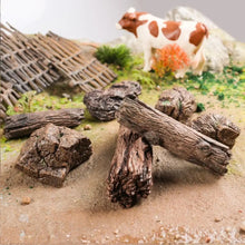 Load image into Gallery viewer, 7pcs Miniature Tree Log &amp; Rock for Diorama Fairy Garden Railway Landscape Scenery Model Accessories
