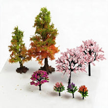 Load image into Gallery viewer, 30pcs Mixed Miniature Autumn Flowering Model Trees for Dioramas, Railway Scenery,  Landscape Craft Supplies
