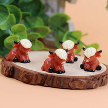 Load image into Gallery viewer, 5/10 pcs Miniature Cute Highland Cow Figure Model DIY Scenery Dollhouse Landscape Fairy Garden Accessories Terrarium Diorama Craft Supplies
