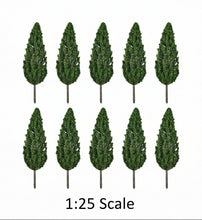 Load image into Gallery viewer, 10pcs Miniature Pine Tree Models 16cm, 1:25 Scale Diorama Craft Supplies
