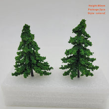 Load image into Gallery viewer, Miniature Pine Trees 80mm Model Railway Diorama Scenery Landscape Supplies (2pcs)
