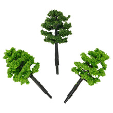 Load image into Gallery viewer, 12pcs 5cm Miniature Model Trees in Light and Dark Green for HO OO N Scale Dioramas, Railway Layouts, Architectural Scenes, Micro Landscapes
