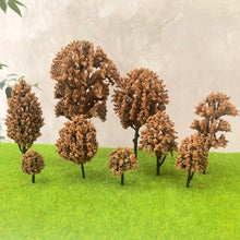 Load image into Gallery viewer, 100pcs Mixed Autumn Model Trees 3–12cm Plastic Miniature Scenery for DIY Diorama, Railway Layout, Sand Tables, Landscape Craft Supplies
