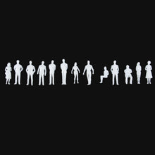 Load image into Gallery viewer, 100 pcs Miniature Standing Passenger Seated People 1:100 Unpainted Figure HO Scale Model Railway Scenery Layout Accessories Diorama Supplies
