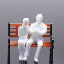 Load image into Gallery viewer, 100 pcs Miniature Standing Passenger Seated People 1:50 Unpainted Figure O Scale Model Railway Scenery Layout Accessories Diorama Supplies
