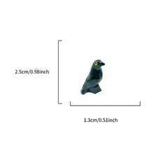Load image into Gallery viewer, 10pcs Mini Black Crow Figurines: Resin Bird Miniatures for Crafts, Fairy Garden, Diorama

