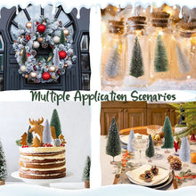 Load image into Gallery viewer, 30pcs Miniature Bottle Brush Christmas Trees with Snow in 5 Sizes with Wooden Bases for Tabletops, Windowsills, Party Décor, and DIY crafts
