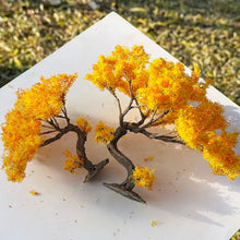 Load image into Gallery viewer, Miniature Autumn Bent Pine Tree Model 10/15cm Diorama Supply Dollhouse Garden Scenery

