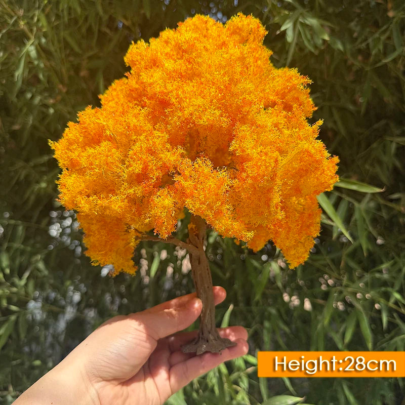 28cm/ 40cm Yellow Orange Miniature Wire Tree Model G Scale for Dioramas, DIY Landscape, Dollhouse, Railway scenery, and Train Layouts