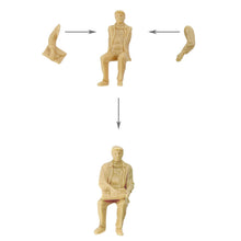 Load image into Gallery viewer, 14pcs Unpainted Miniature People Standing Sitting Figures 1:32 Scale Model Railway Diorama Accessories
