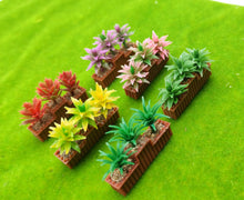 Load image into Gallery viewer, 2pcs Miniature Flower Bed Model 1/87 1/64 Scale for Diorama, Train Scene, Garden, Road Landscape, DIY Sand Table, Model Building Supplies
