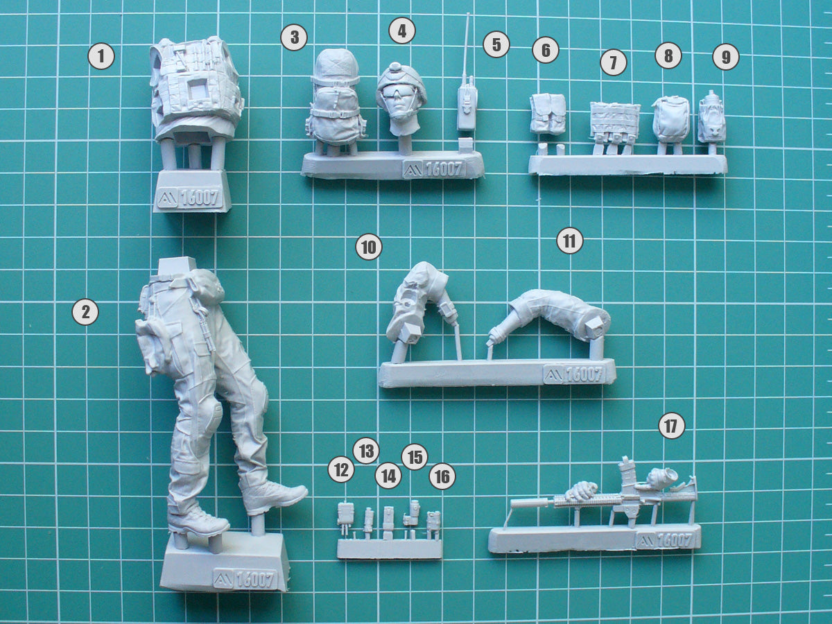 U.S. Army Ranger Soldier Unpainted Resin Figure 1/16 Scale Unassembled ...