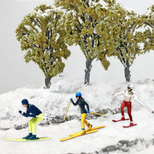 Load image into Gallery viewer, 3pcs Miniature Skier &amp; Snowboarder Figures 1:87 Scale Model Diorama, Railway Scenery Craft Supplies
