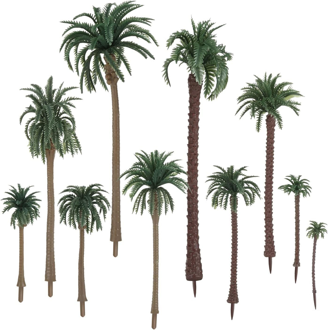 48 pcs Mixed Miniature Coconut Palm Tree Models Train Railway Accessories Forest Fairy Garden Landscape Terrarium Diorama Craft Supplies