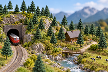 Load image into Gallery viewer, 10pcs Miniature Cedar Model Trees 8.5–15cm for Railway Scenery, Diorama Landscape Craft Supplies
