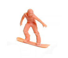 Load image into Gallery viewer, Unpainted 1/64 1/87 Resin Miniature Sports Figures Skiing &amp; Skateboard Models for Diorama, Train Layout, DIY Painting Projects
