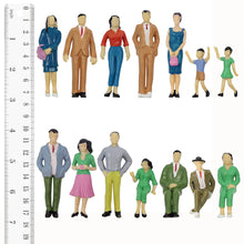 Load image into Gallery viewer, 14 pcs Miniature Standing Seated People Adult Child Passenger 1:25 Figures G Scale Models Train Railway Scene Accessories Diorama Supplies
